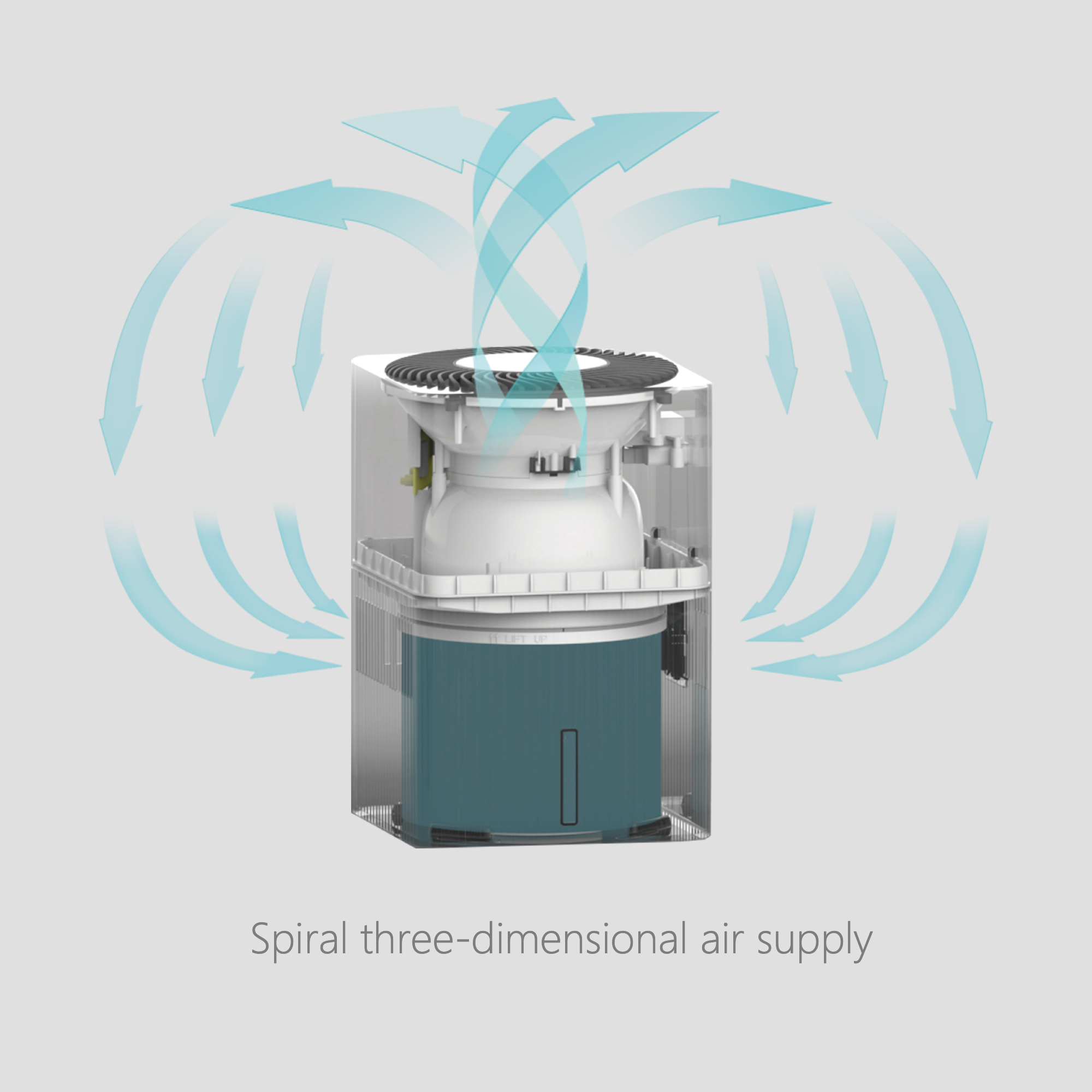 CF-6318 DC Fan Stationary Evaporative Pad Humidifier No Mist Fog Free Humidifier Water Molecule Nano Humidification for Large Room Bedroom Office