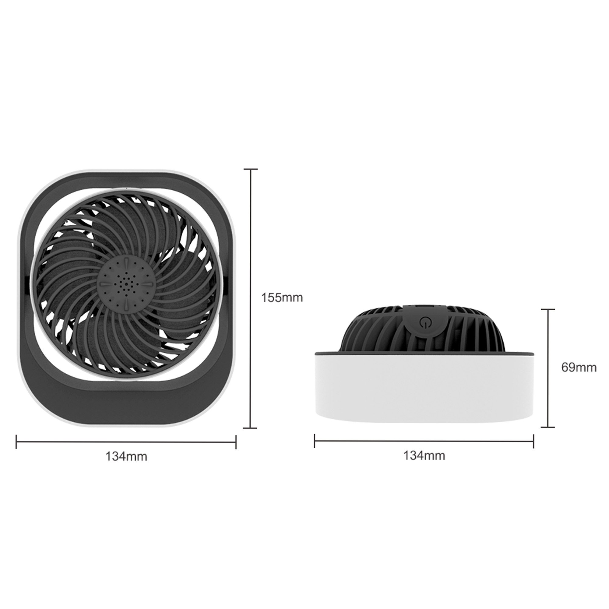 CF-6002 USB Aromatherapy Square Desktop Circulation Fan