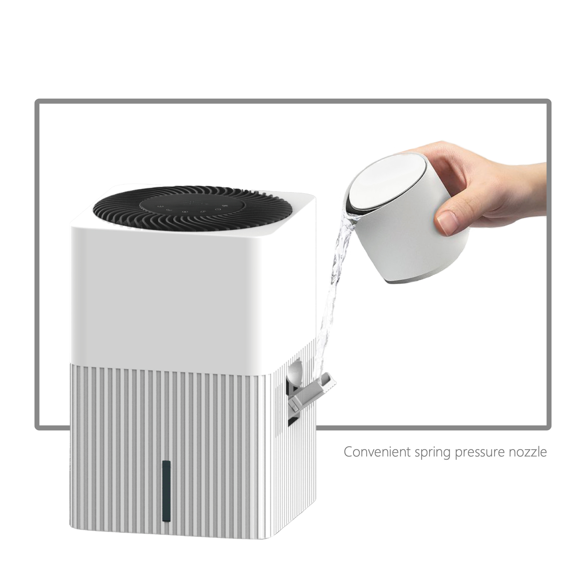 CF-6318 DC Fan Stationary Evaporative Pad Humidifier No Mist Fog Free Humidifier Water Molecule Nano Humidification for Large Room Bedroom Office
