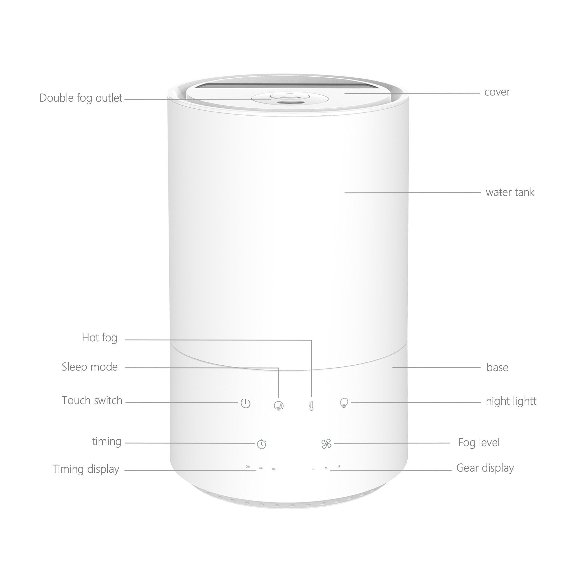 CF-2037HT New Design Home Digital Night Light Top Fill Warm Cool Mist Humidifier with Magnetic Suspension Technology for Bedroom Large Room Office Healthcare