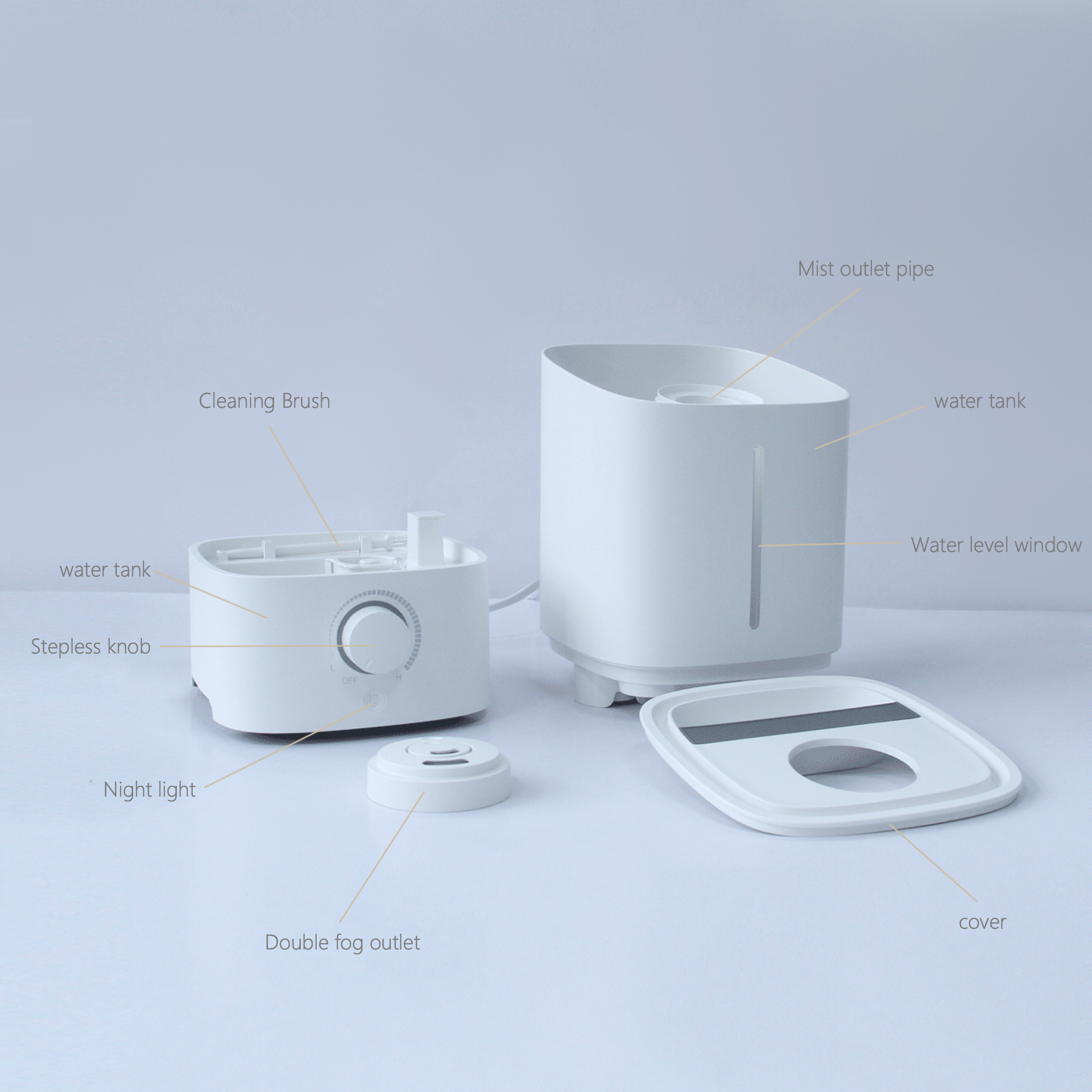 CF-2025T New Design Home Night Light Top Fill Cool Mist Humidifier with Magnetic Suspension Technology for Bedroom Large Room Office Healthcare