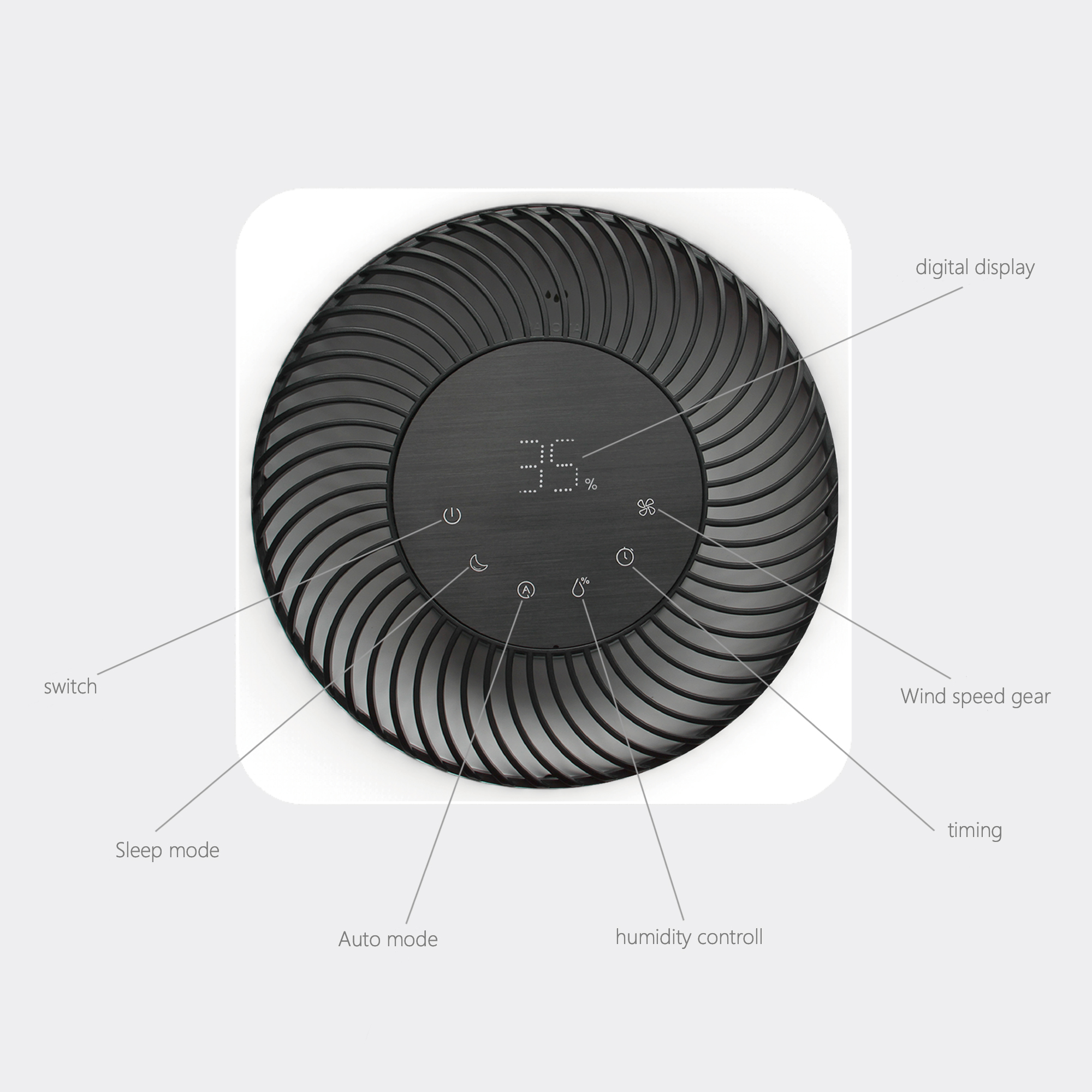 CF-6318 DC Fan Stationary Evaporative Pad Humidifier No Mist Fog Free Humidifier Water Molecule Nano Humidification for Large Room Bedroom Office