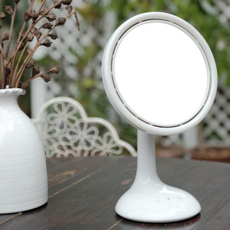 CF-M2000 Light luxury LED with fan USB rechargeable cosmetic mirror