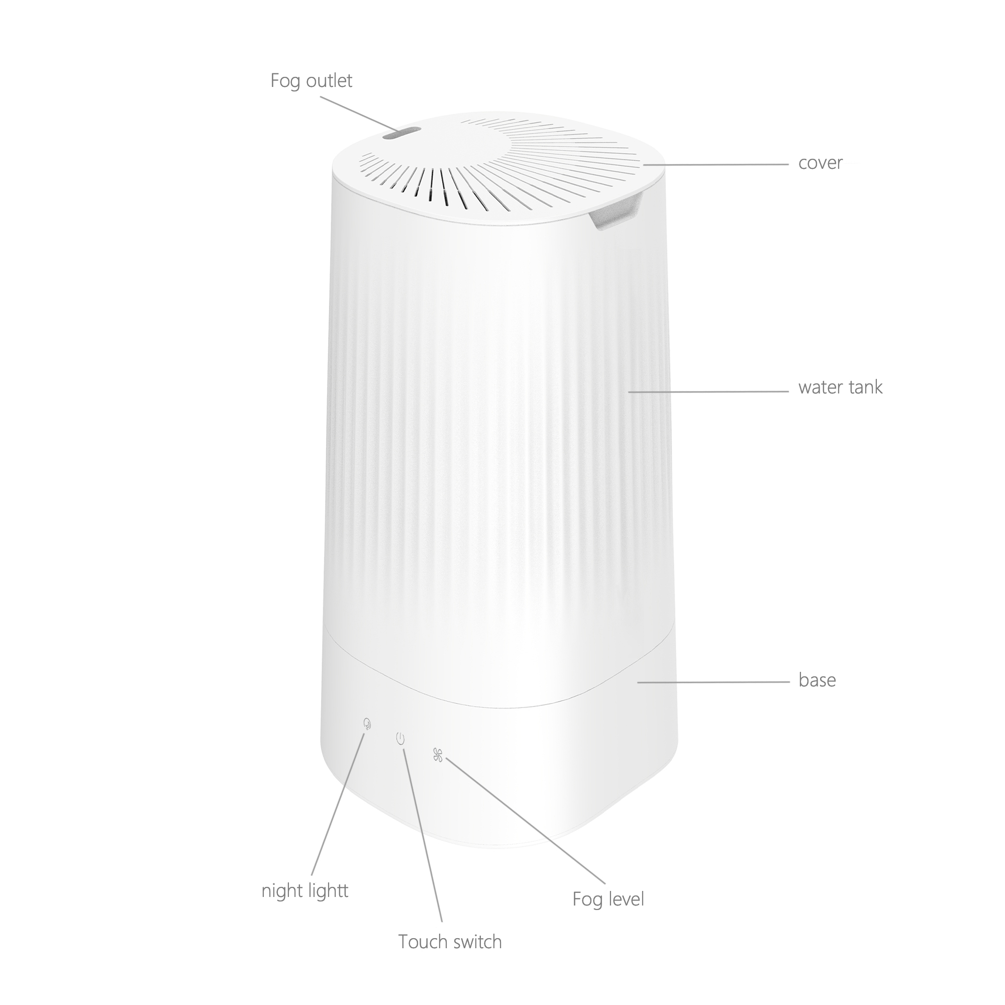 CF-2140T New Design Home Night Light Top Fill Cool Mist Humidifier with floater technology for Office Healthcare