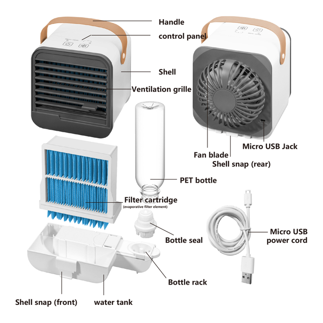 CF-E2000 USB Desktop Evaporative Personal Cooling Fan